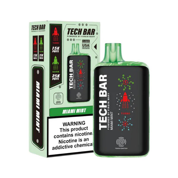 Tech Bar 25000 Puffs Disposable Best Flavor Miami Mint