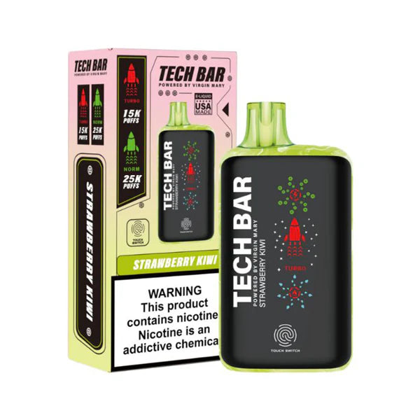 Tech Bar 25000 Puffs Disposable Best Flavor Strawberry Kiwi