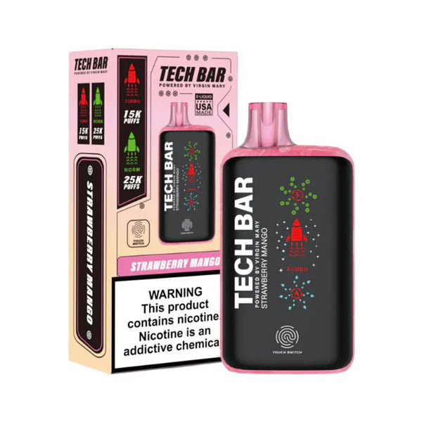 Tech Bar 25000 Puffs Disposable Best Flavor Strawberry Mango