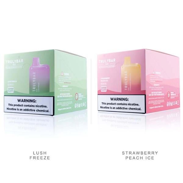 Lush Freeze & Strawberry Peach Ice Truly Bar 5000 Puffs Disposable 10-Pack Bulk Price!