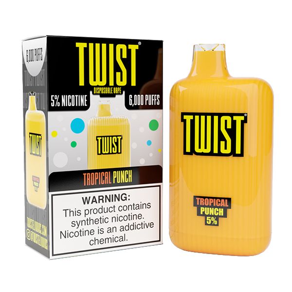 Twist 6000 Puffs Rechargeable Vape Disposable 15mL 10 Pack Best Flavor Tropical Punch