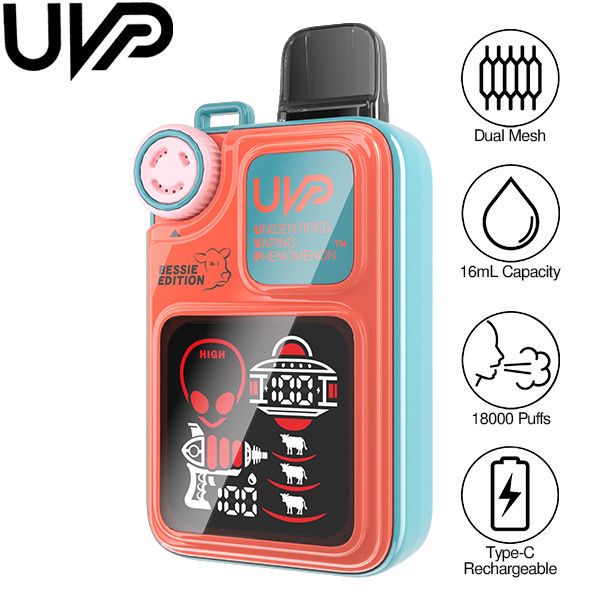 Best Deal UVP Bessie Edition 18K Puff Rechargeable Vape 16mL- Blue Razz Ice