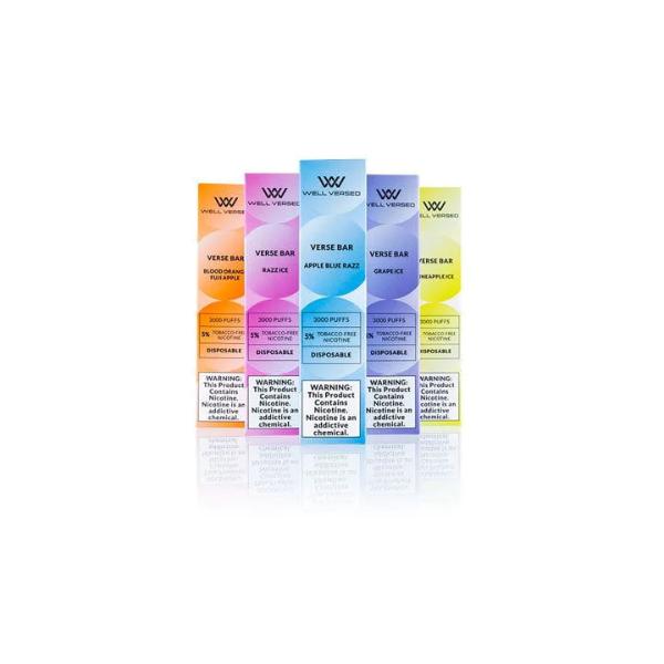 Well Versed TFN 3000 Puffs Disposable Vape 7mL 10 Pack Best Flavors