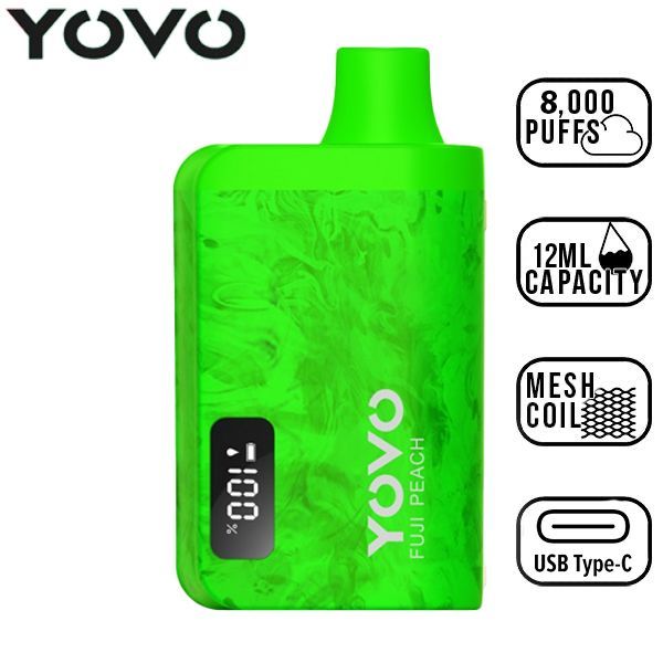 Yovo JB8000 Puffs Disposable Vape 12mL Best Flavor Fuji Peach